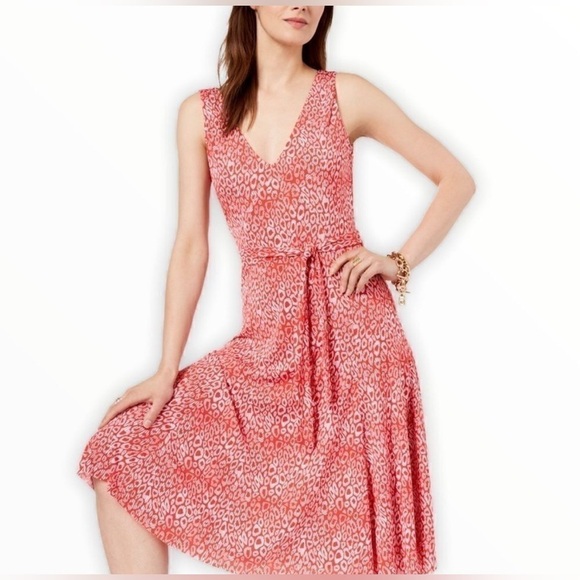 Michael Kors Animal Print Midi Sleeveless Dress - Picture 3 of 10